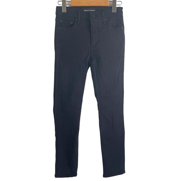 Denim Forum Black The Nico Mid Rise Skinny Crop Jeans Size 25 - Picture 1 of 7